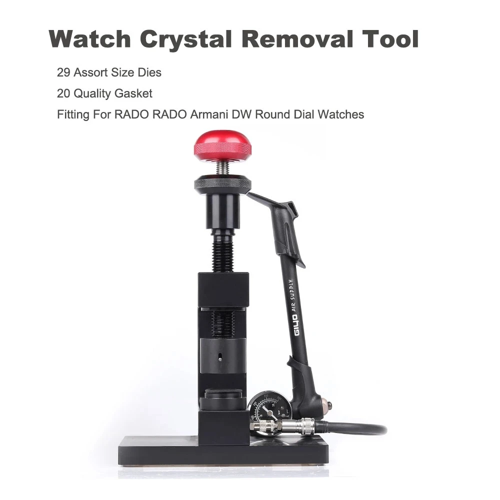 Latest Watch Crystal Back Glass Opening Removal Tool Air Press Pumper Tools For Most Of Round  Opener with 29 Dies