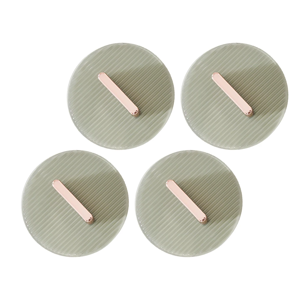 

4 Pcs Adhesive Cabinet Handles Self Stick No Drilling Green Transparent Creative Design For Kitchen Wardrobe Drawer Cupboard