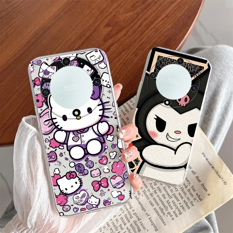 حافظة هاتف كورومي هالو كيتي سينامورول لهاتف هونور X9c X9a X9b X30 Magic4 Magic 5 Magic6 Lite هواوي ميت 20 لايت غطاء شفاف