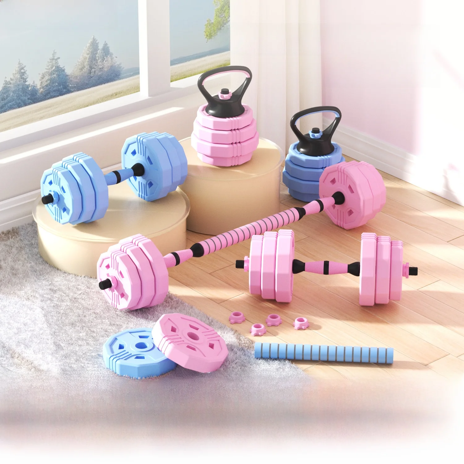 set-di-manubri-bilancieri-e-kettlebell-kangais-a-regolazione-rapida-per-uomo-e-donna-attrezzatura-fitness-per-casa-allenamento-con-pesi-regolabili