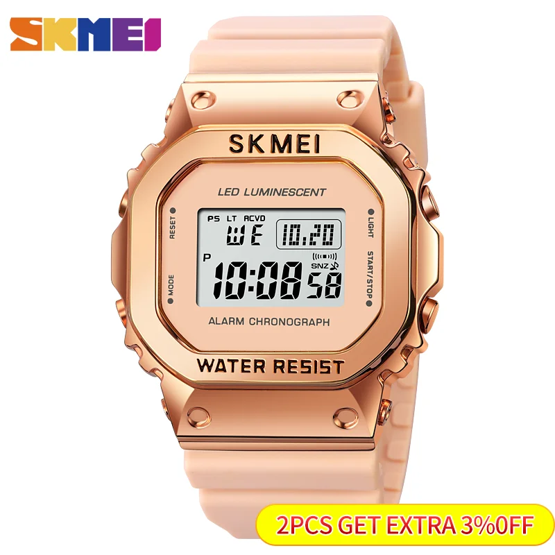 SKMEI Fashion LED Light Digital Sport Watch Men 3Bar Waterproof Chrono Alarm Watches Date Week Clock Watch reloj hombre 1851