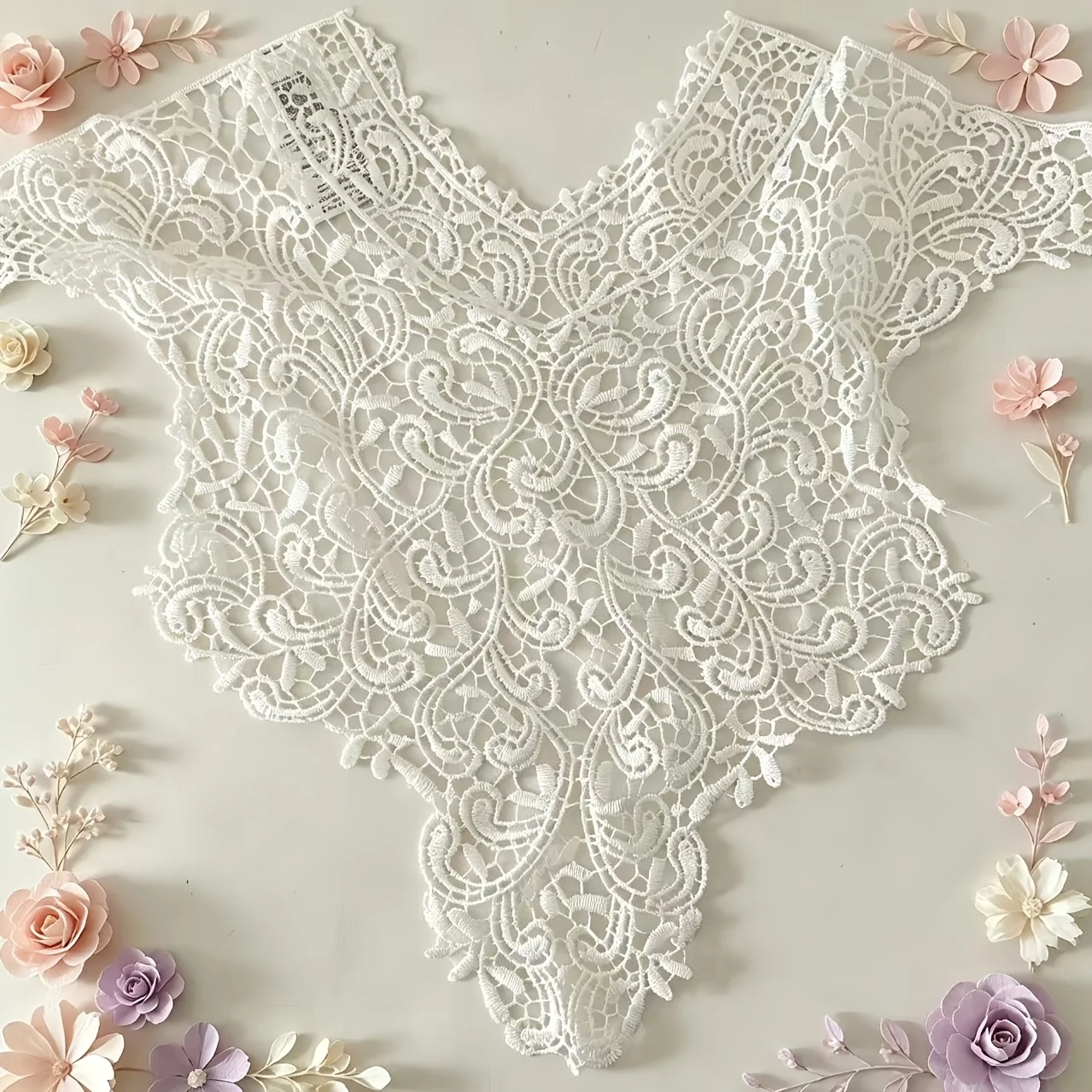 Elegant Vintage Lace Shawl Collar Accessories, Hollow-Out Crochet False Collar, Fake Collar Garment Accessories,Accessories Only