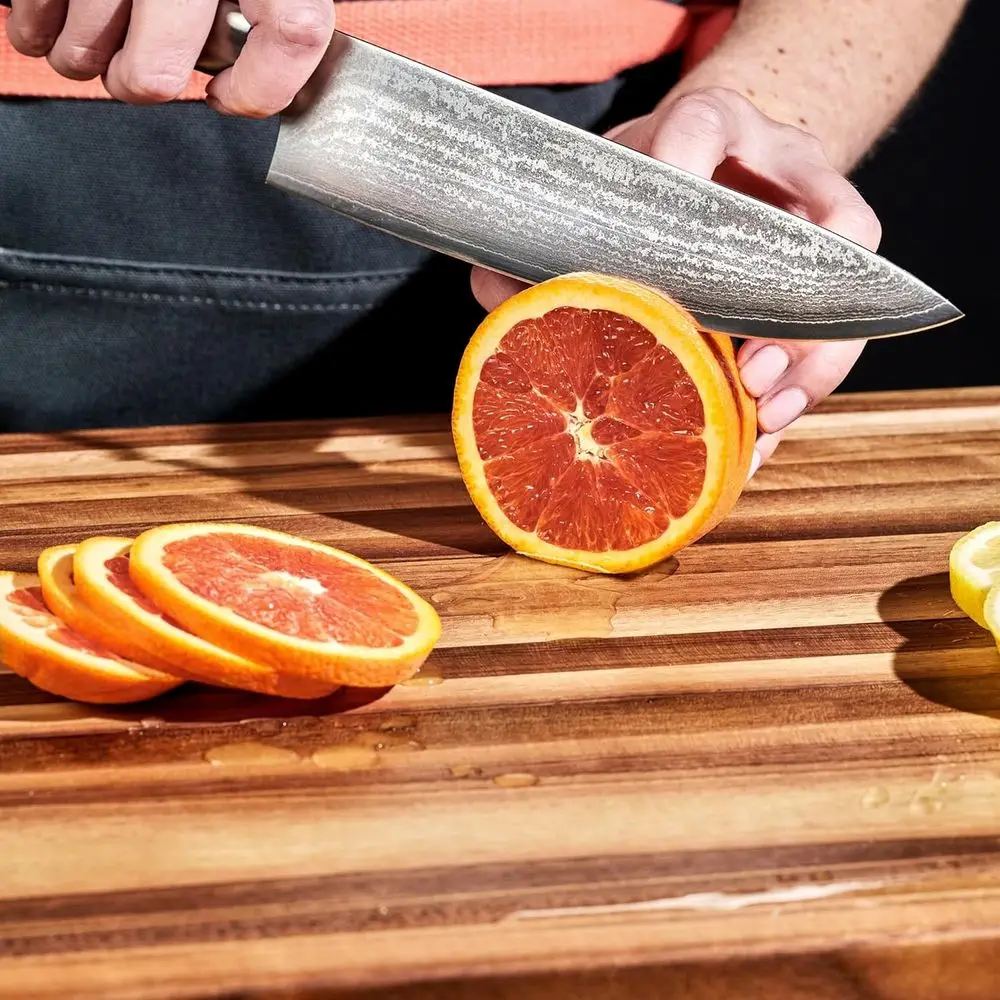 เขียงไม้วอลนัทสองด้านพร้อมร่องน้ำและหูจับ ขนาด 13.75x19.5 นิ้ว ทนทานและป้องกันรอยขีดข่วน