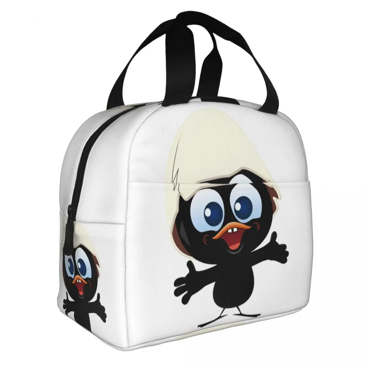 Calimero Black Chicken Cartoon Comic Insulated Lunch Bag for Women Waterproof Cooler Thermal Lunch Box office Work School