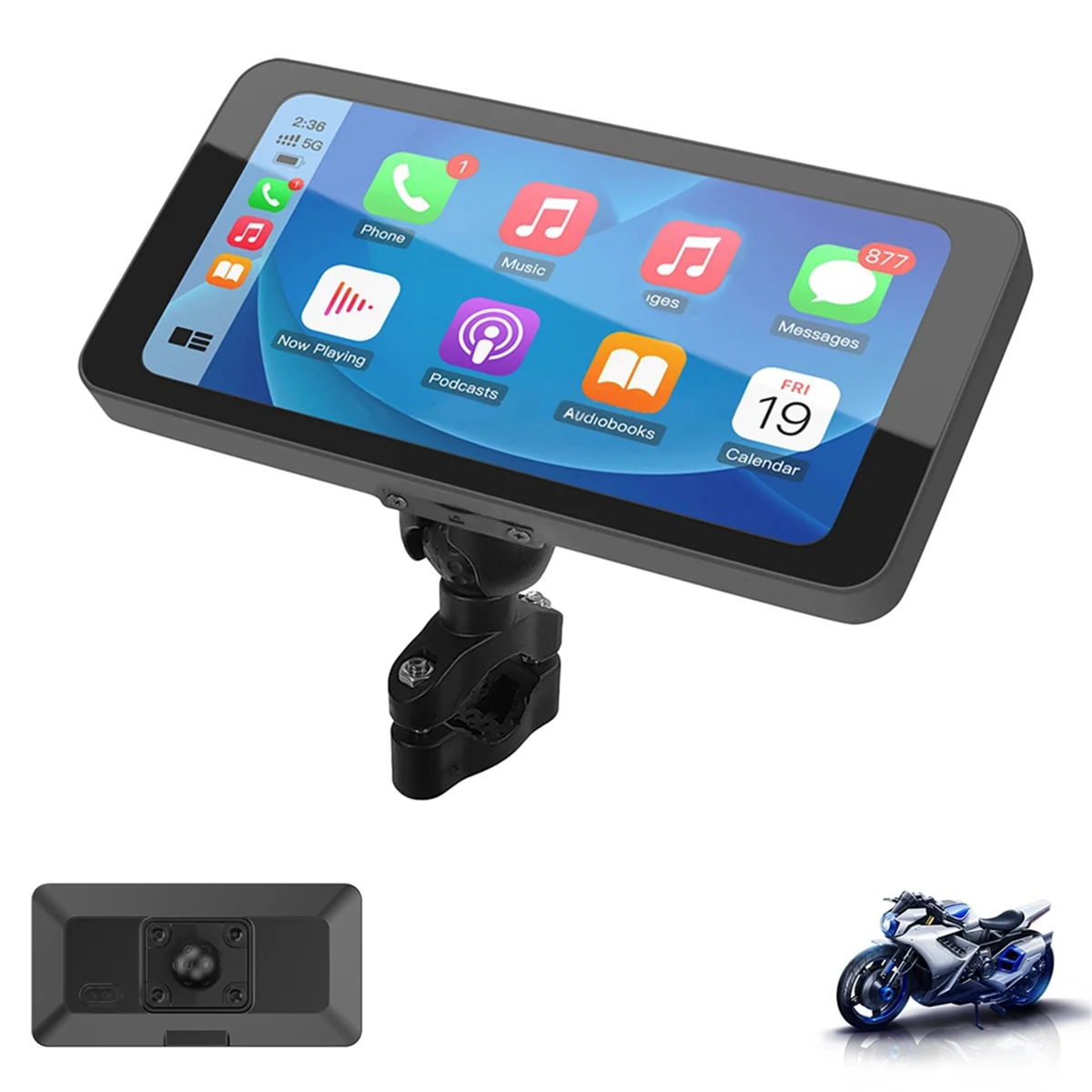 

Motor-6.25Inch Portable Mototorcycle Wireless for Carplay/for Android Auto GPS Navigator Touch