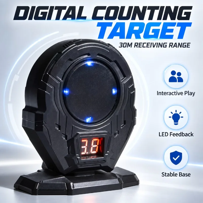 Electronic Digital Count Induction Target 30M Detecting Range with Hit Audio Feedback Hobby Game Accessory