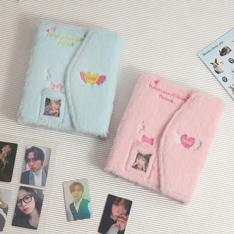A5 Plush Photo Album, 3 Inch Instant Camera Card Binder, Portable Kpop Idol Photocard Collection Book for Polaroid Cards