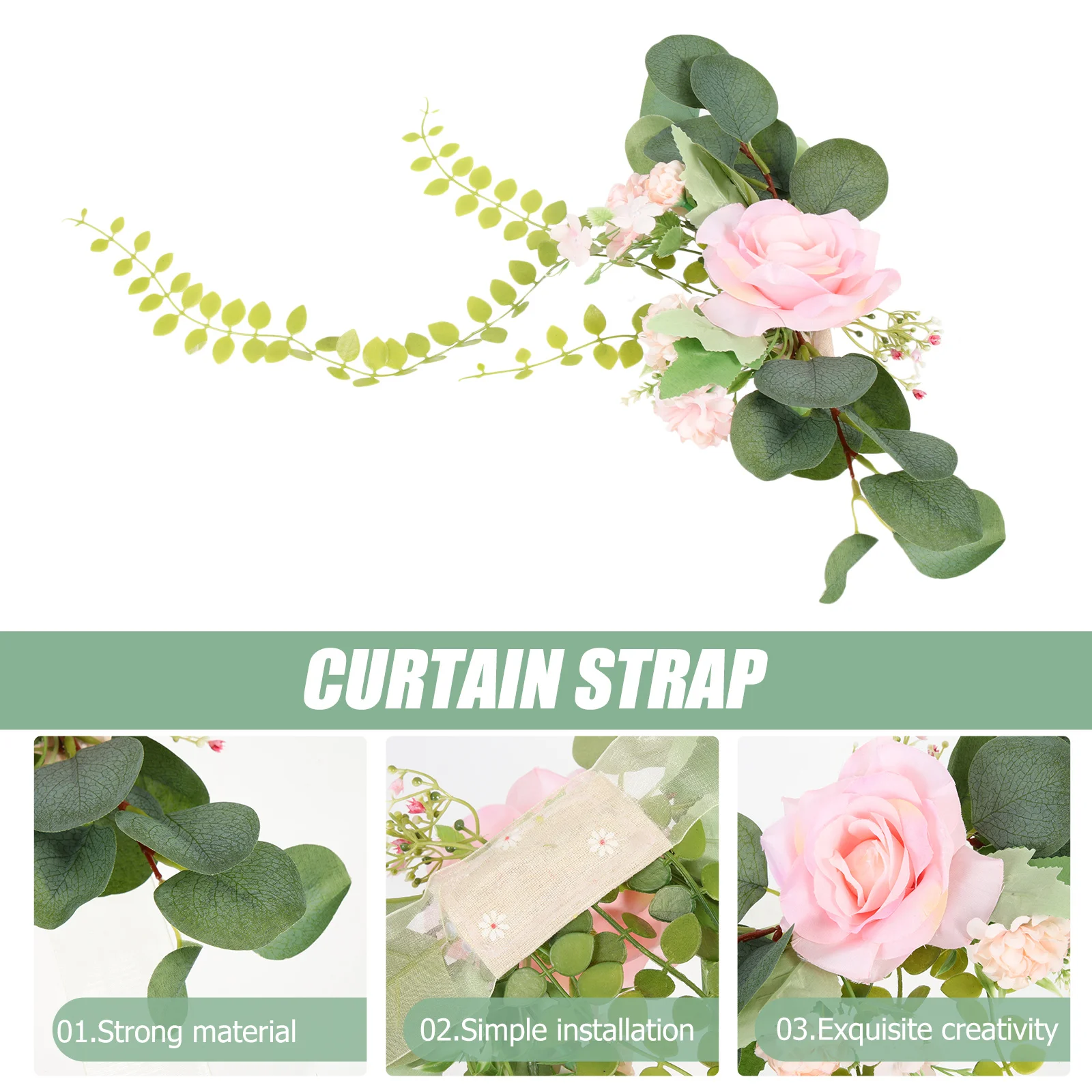 

1pcs Artificial Flower Curtain Tieback Premium Sturdy Drapery Holdback For Living Room Bedroom Kitchen Bathroom Decorative