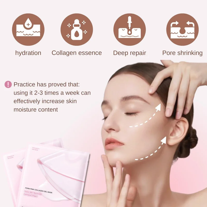 Pink Collagen Jelly Split Mask For Hydrating Firming And Skin Brightening Moisturizing Gel Sheet Mask