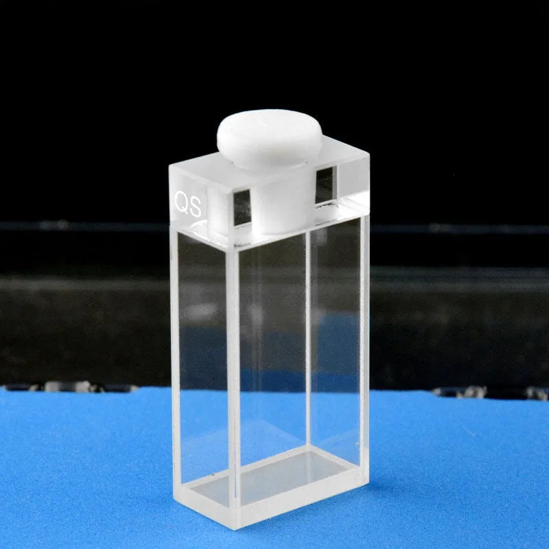 20mm quartz fluorescent stoppered colorimetric dish - four-way light - high temperature and acid alkali resistance