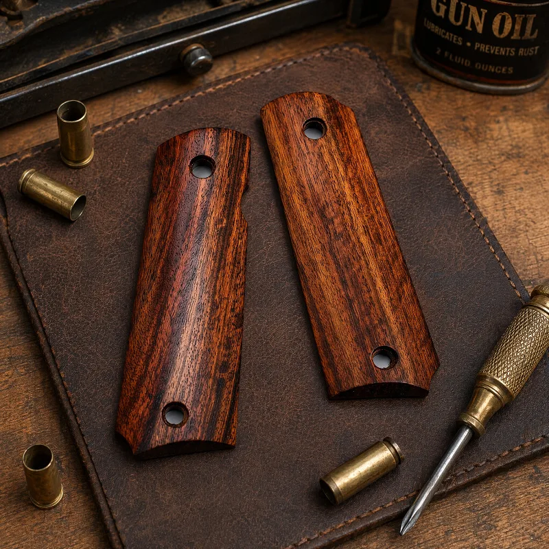 1 Pair Zambian Red Sandalwood 1911 Models Grips Handle Patches CNC DIY Making Raw Wood Scales Shank Accessories Material Board