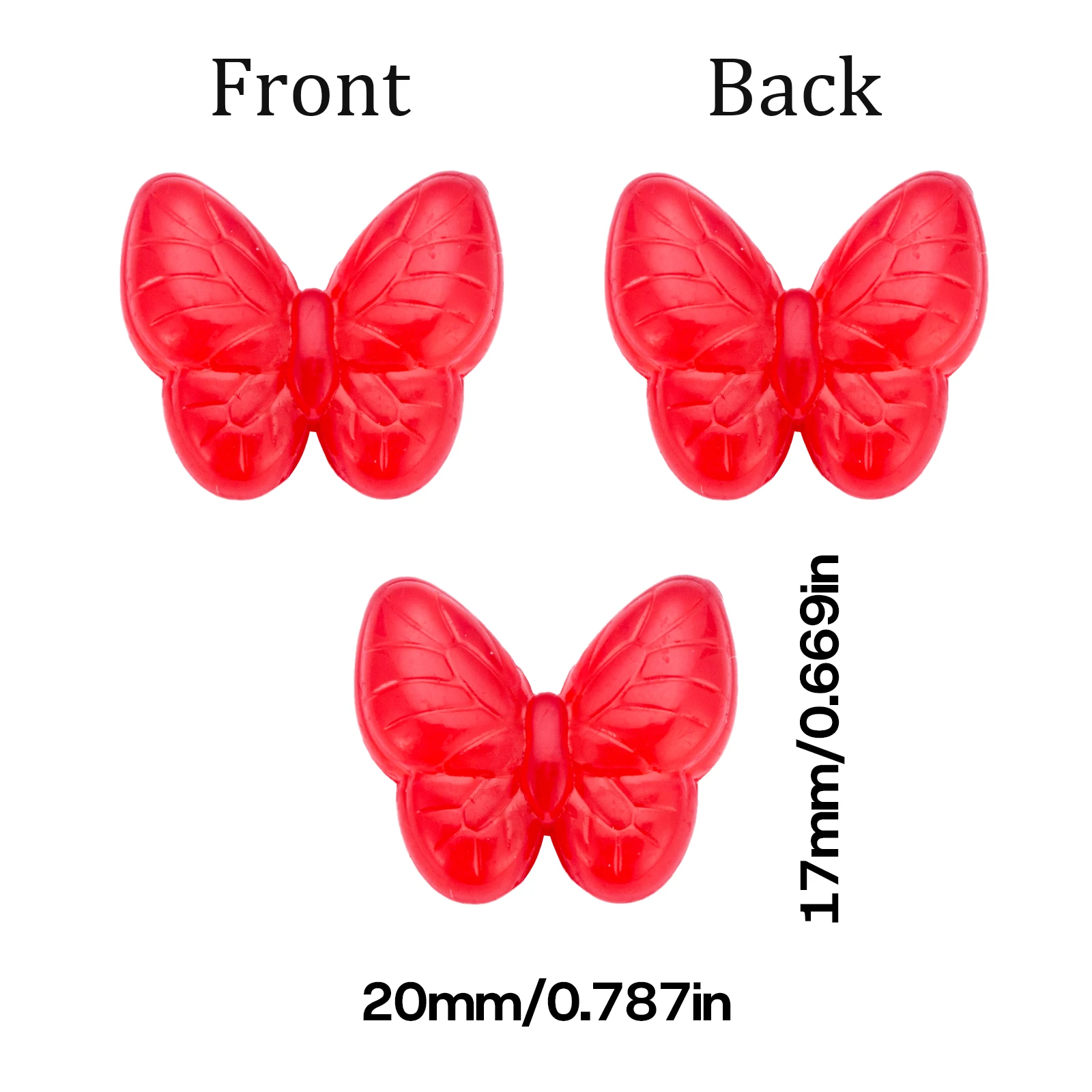 10Pcs Multicolor Transparent Butterfly Charms Bowknot Findings For Mold Phone Case Bag Pendant Handcraft Decor