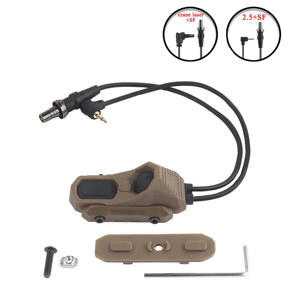 Tactical AXON Remote In-Line Dual Function Pressure Switch Flashlight PEQ NGAL Laser Pushbutton SF/2.5///Crane Plugs