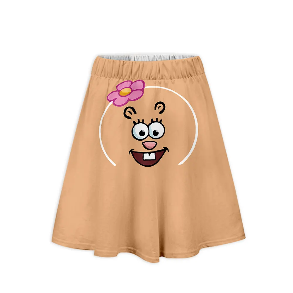 Patrick Star Series Cartoon 2022 Summer Women's Clothing Party Print Elegant Streetweart Girl Thin Fashion Short A-line Skirt