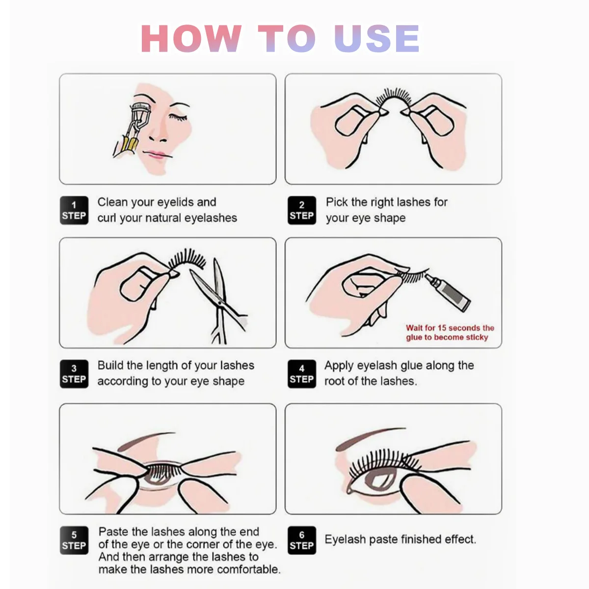 5 pares mangá natural olhar cílios postiços banda clara anime cosplay cílios asiáticos reutilizáveis para viagens festivais festas