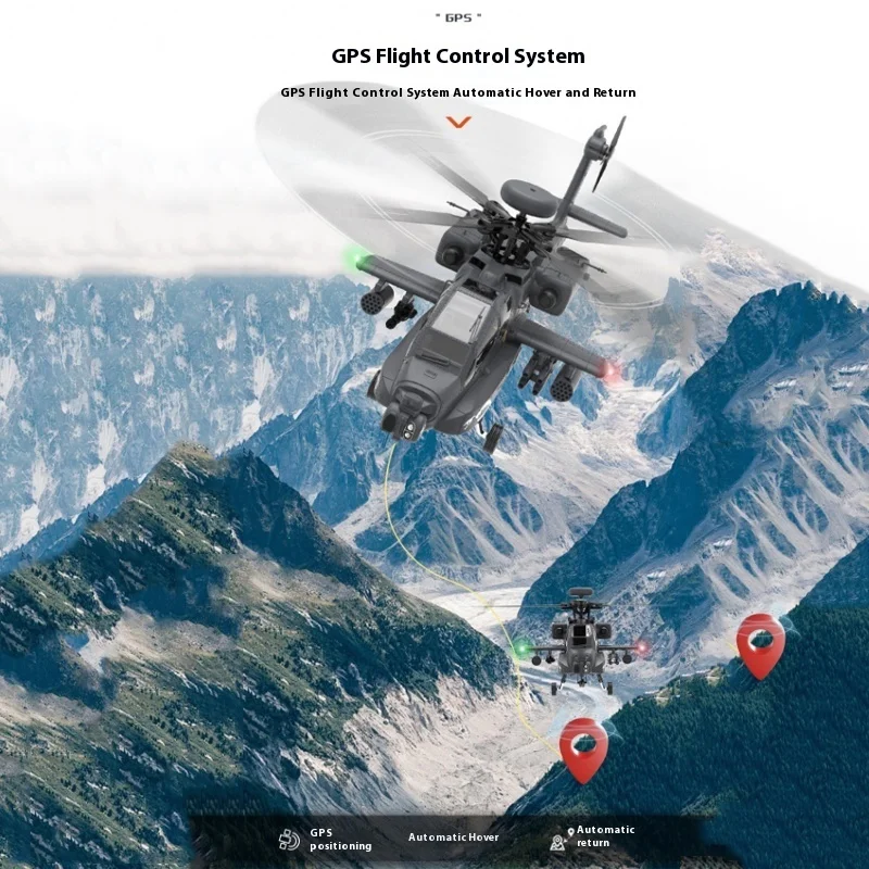 Yxznrc Yuxiang F11s Apache RC Hubschrauber Modell Fernbedienung Bewaffnete Simulation Drohne Spielzeug Realistisches Geschenk für Jungen Geburtstag