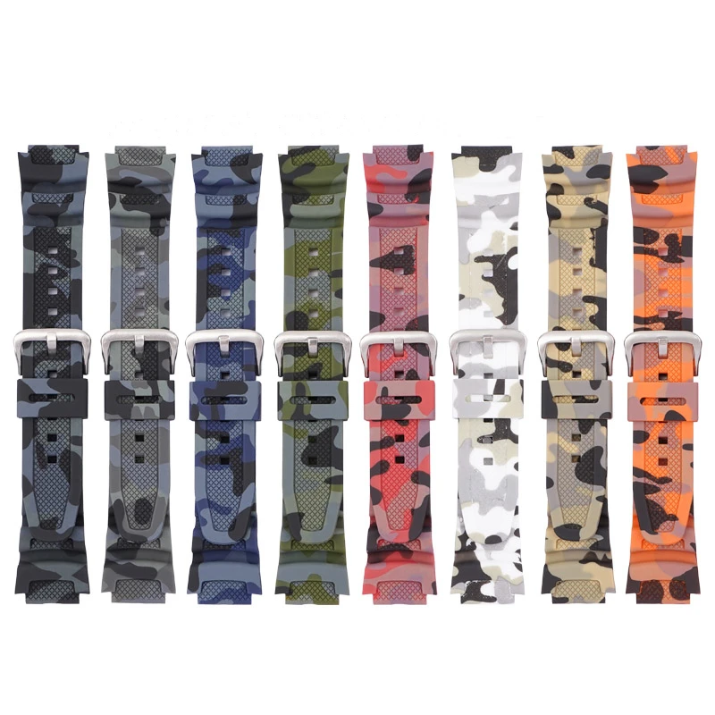 Camouflage Watchband Strap for Casio AE-1000W AQ-S810W SGW-500H AE-1300 F-108WH W-215 W-735H Sport Watch Band Straps Wrist Brace