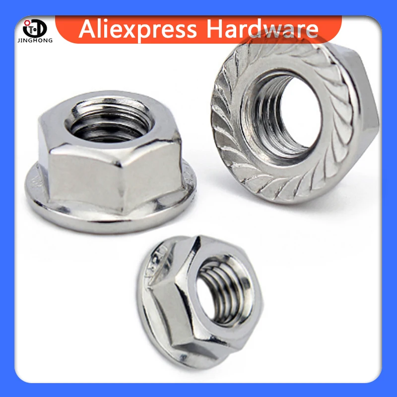 Лидер продаж JING HONG DIN6923 Шестигранная Фланцевая гайка стандарта M14 M16 оцинкованная стальная Шестигранная Фланцевая гайка