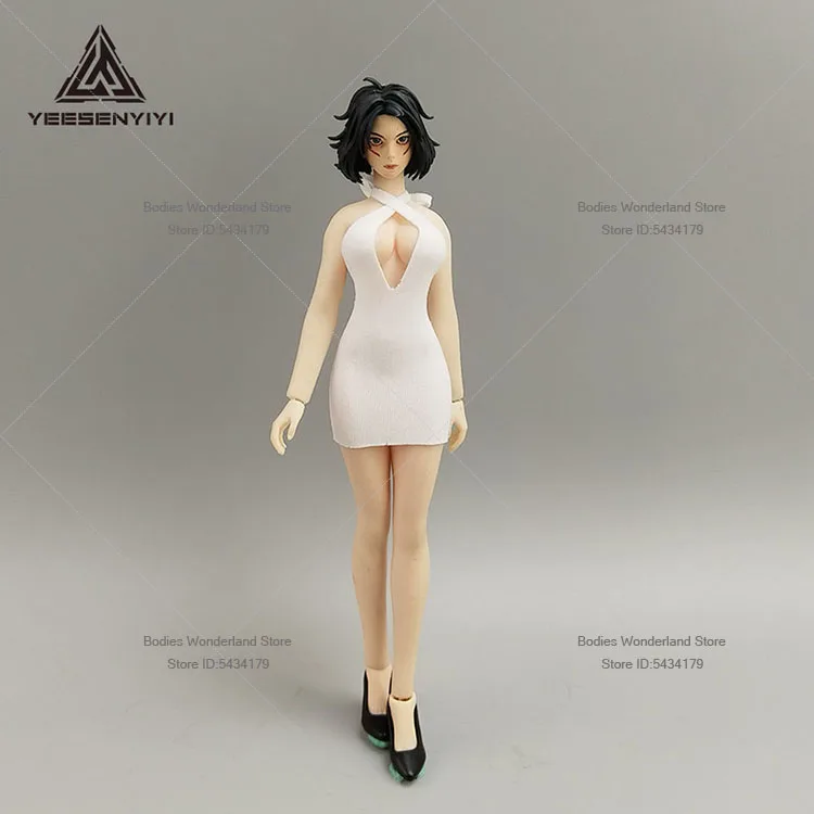 In Voorraad 1/12 Schaal Mobile Suit Meisje Sexy Strapless Elastische Opknoping Nekkoord Korte Rok Voor 6Inch Action Figure pop Lichaam