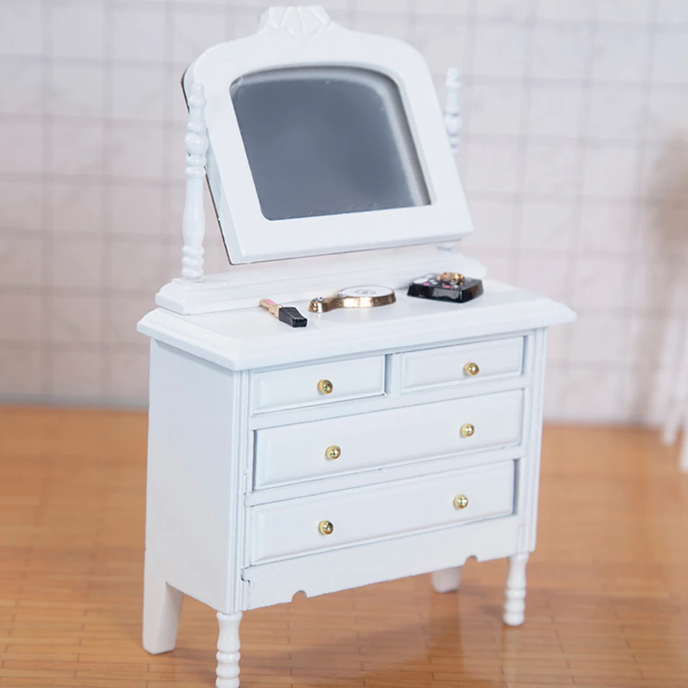 1 st Mini Huis Dressing Kast Houten Handwerk Decoratie Miniatuur Slaapkamer Meubels Glad Cadeau Voor Kinderen Liefhebbers Diy