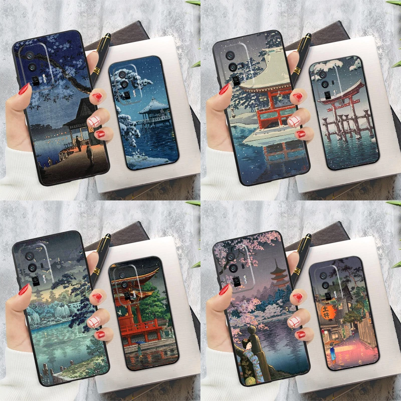 Ukiyo-e Japanese Art Case For Xiaomi 13T 14T Pro 12T 11T 13 14 Ultra POCO X6 Pro M6 X3 X5 M5s F3 F5 F6 Cover