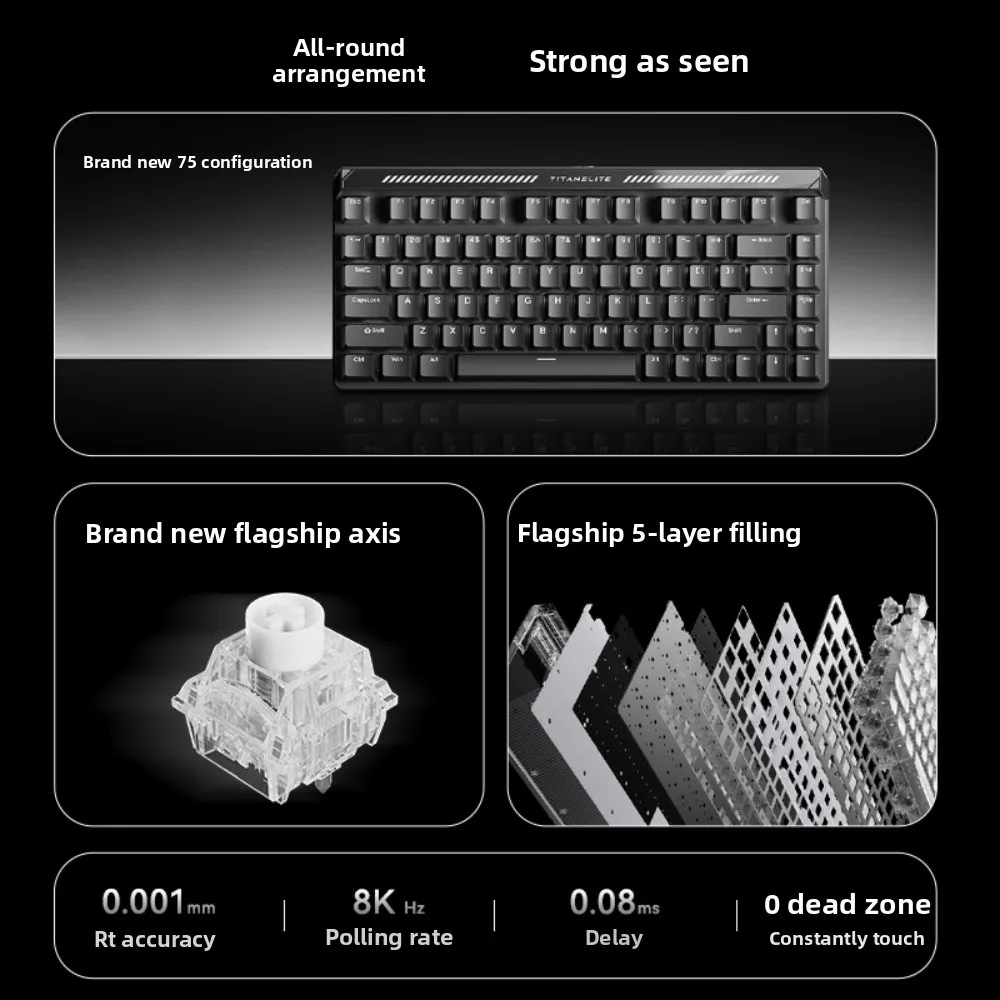 MADLIONS TITAN75 Turbo Magnetic Switch Keyboard Hall Effect Rapid Trigger RT 75% Mechanical Gaming Keyboard RGB for Valorant CS2