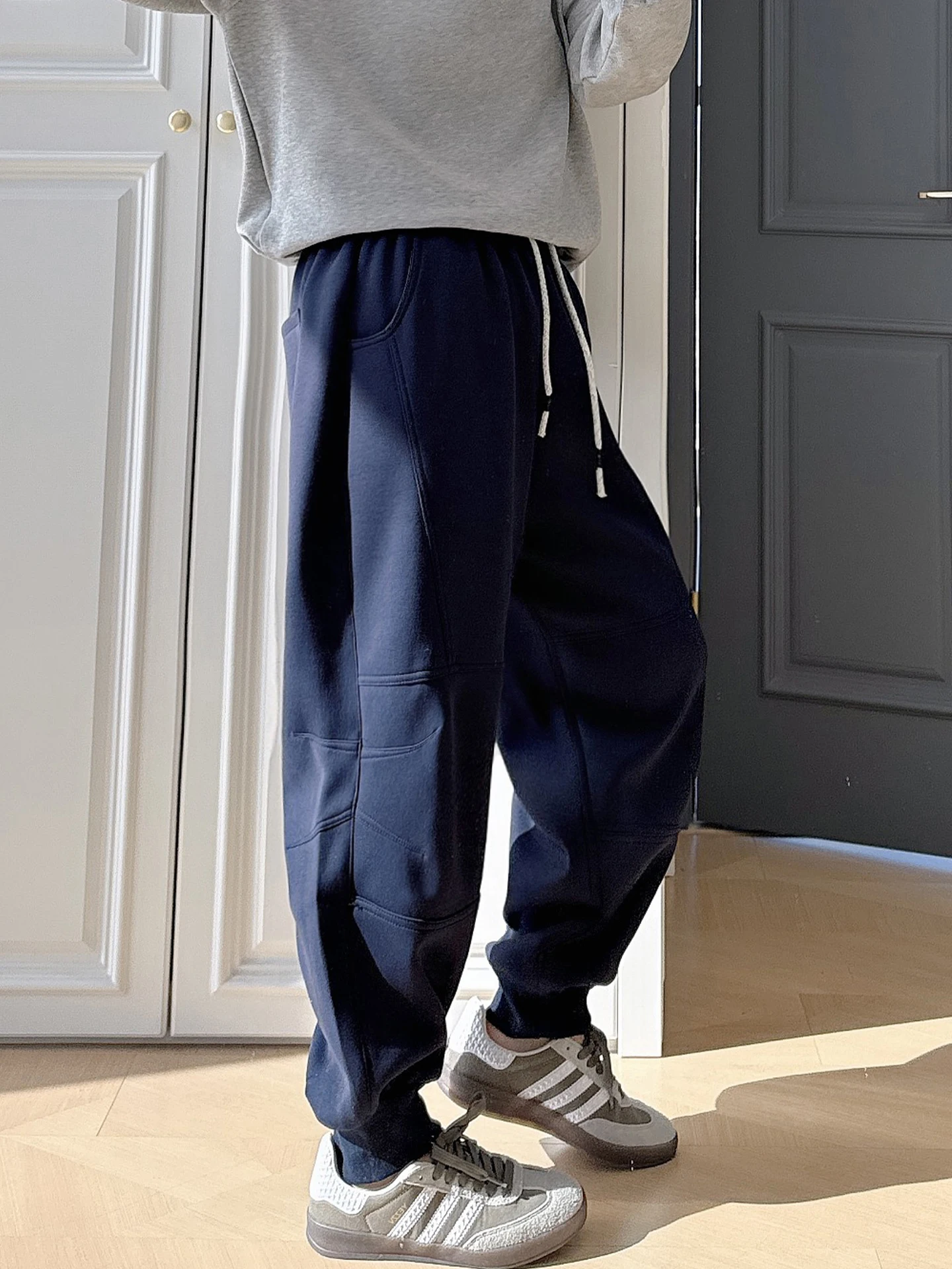 

Женские спортивные брюки больших размеров с высокой талией, свободного кроя, повседневные, для полных девушек, удобные, дышащие, с эластичным поясом