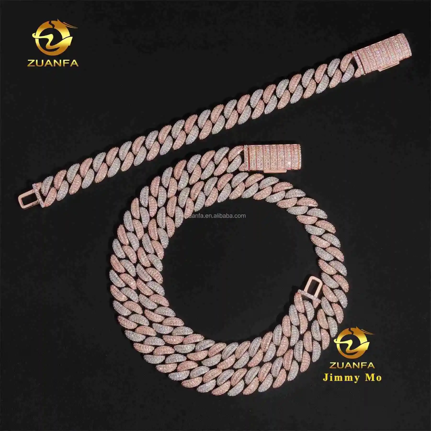 

Популярная цепочка из цельного серебра 925 пробы, 13 мм в форме луны, большой парень Iced Out, хип-хоп, муассанит Майами, кубинская цепочка с звеньями