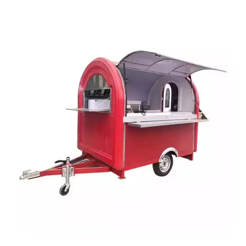 Fast Food Van Mobile Catering Trailer With Efficient Cooking Equipment For Burger Pizza Street Food Business Customized