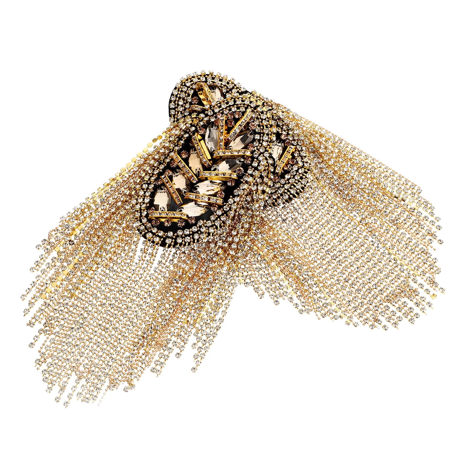 

2Pcs Epaulette Shoulder Tassel Chain Uniform Badge Suit Epaulets Clothes Supplies Metal Epaulettes Accessories