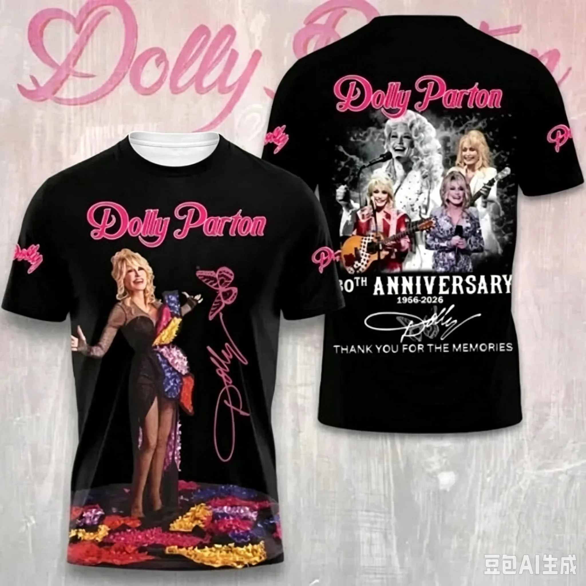 Dolly Parton T‑Shirt Unisex Short‑Sleeve Top Country‑Music Fan Casual 3D Printed Short-sleeved Shirt Men's T-shirt  Women's Tee