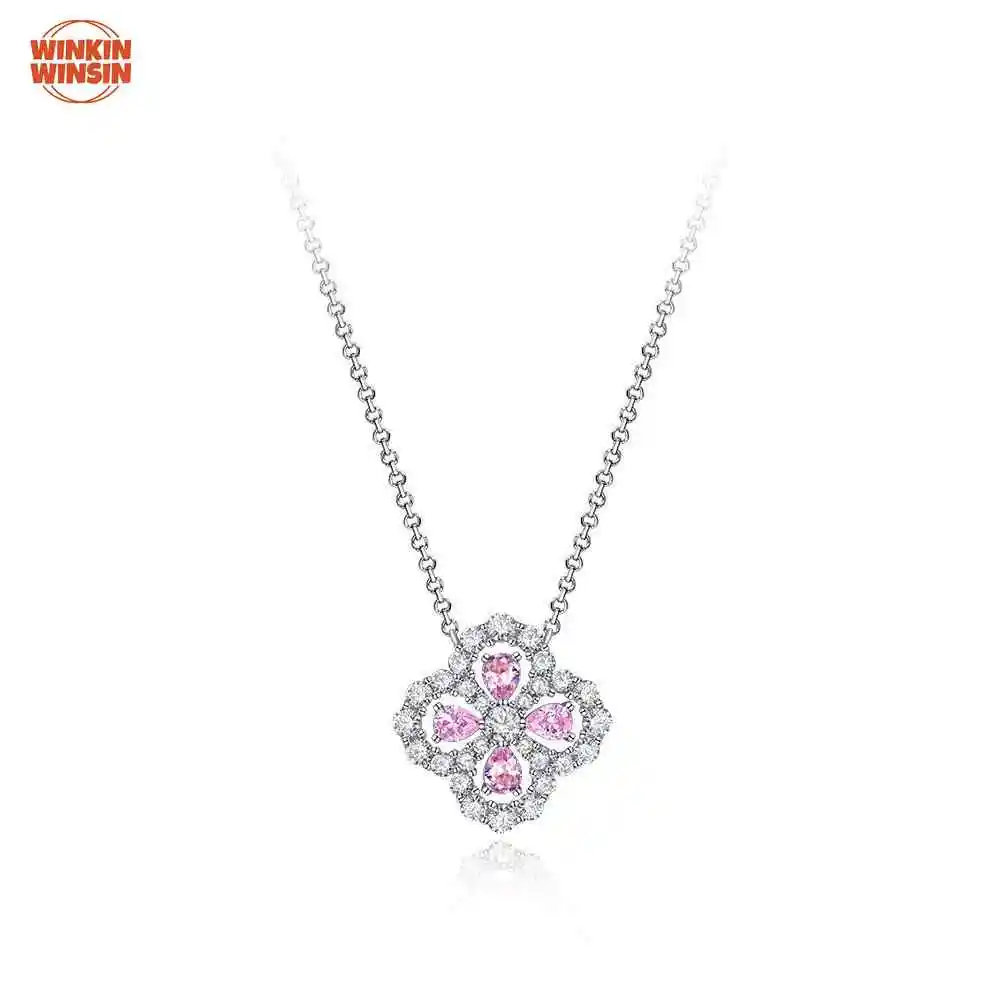 

Winkin Winsin Four-Leaf Clover Necklace Pendant Full-Diamond Collarbone Chain for Fresh and Elegant Women