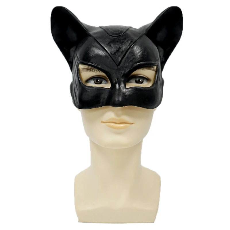 Novo item máscara festa halloween desempenho cosplay prop coelho menina fone de ouvido halloween catwoman meia face maquiagem bola máscara de látex