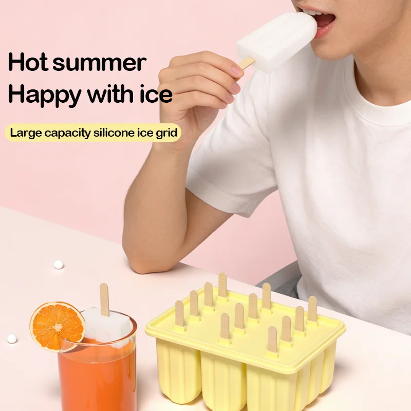 Silicone Popsicle Mold 12-Cavity Large Popsicle Mold Silicone Popsicle Manufacturer Mold Popsicle Mold Homemade Ice Cream Frozen
