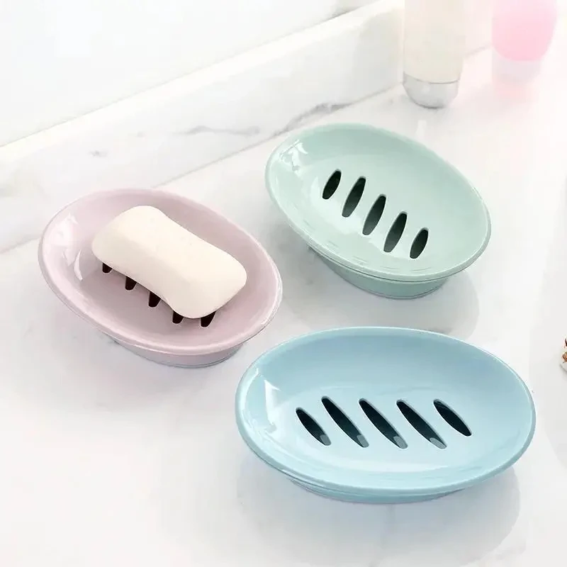 Multicolour Drain Soap Box Shower Soap Dish with Drain Dry Soap Holder Soap Tray for Bathroom Plastic Soap Storage Rack