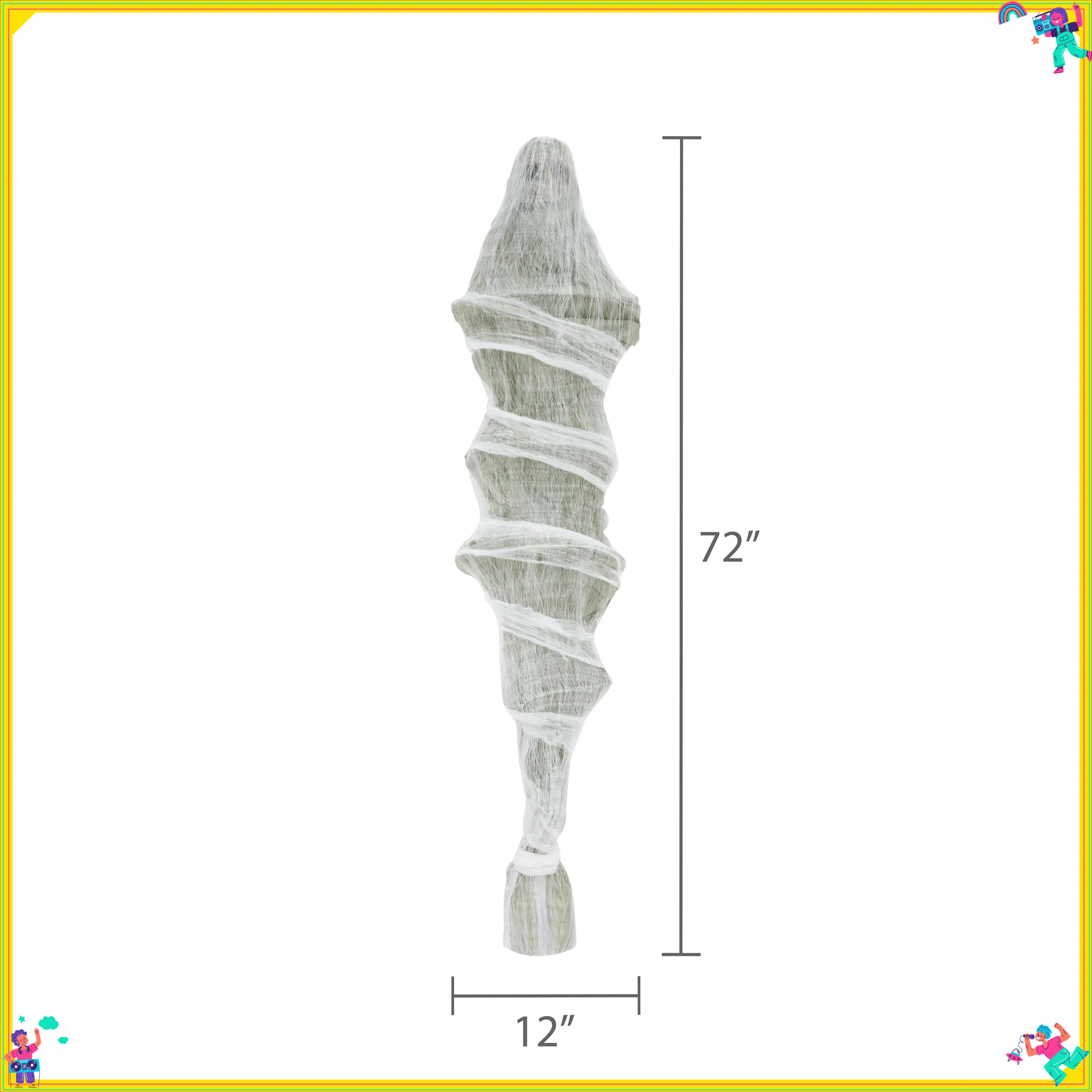 ديكور خارجي من Cocoon Corpse، 72 بوصة، للهالوين، زاحف
