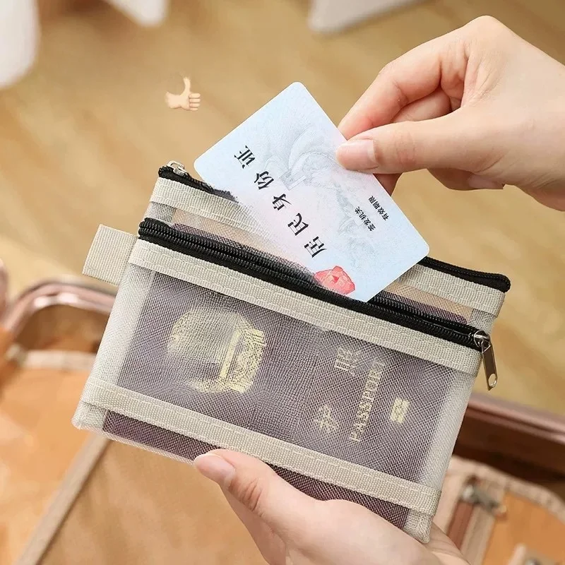旅行用パスポート収納バッグ-身分証明書保護カバー-機内持ち込みカードホルダー-コインオーガナイザー-搭乗券ホルダー