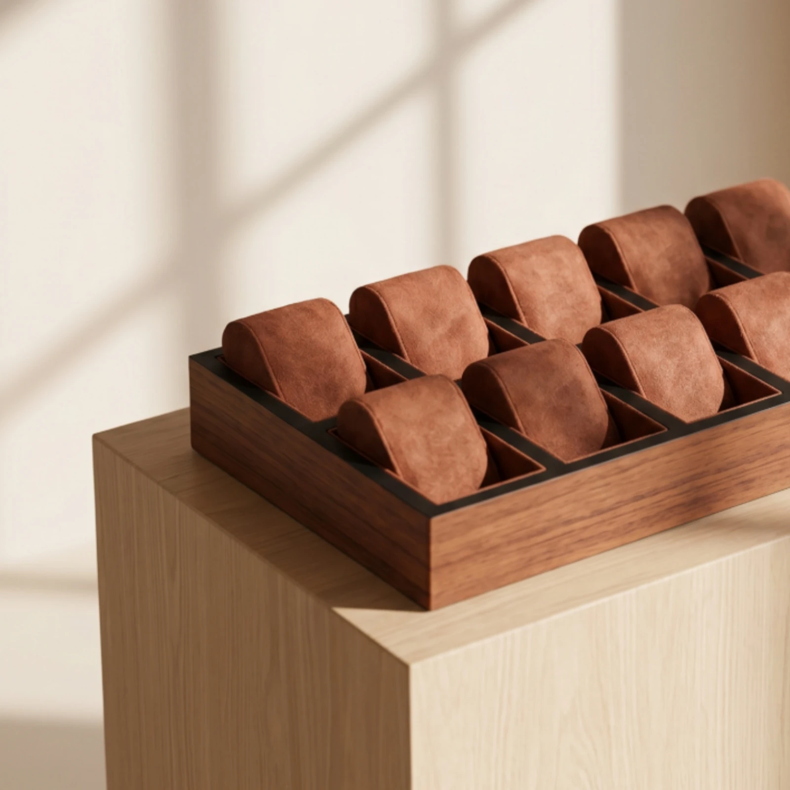 Watch Tray with Suede Inserts Elegant Watch Display Tray Scratch-Resistant Space-Saving for Collectors, Dressers