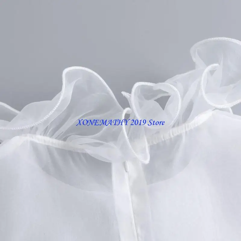 f42f-エレガントな取り外し可能なレースの襟とアームスリーブセットフォーマルイベントドレスセーター用