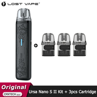 Original Lost Vape Ursa Nano S II Kit 1000mAh 30W Vape + 3pcs Extra 2.5ml Ursa Cartridge V2 0.8ohm E-Cigarette Vaper Optional