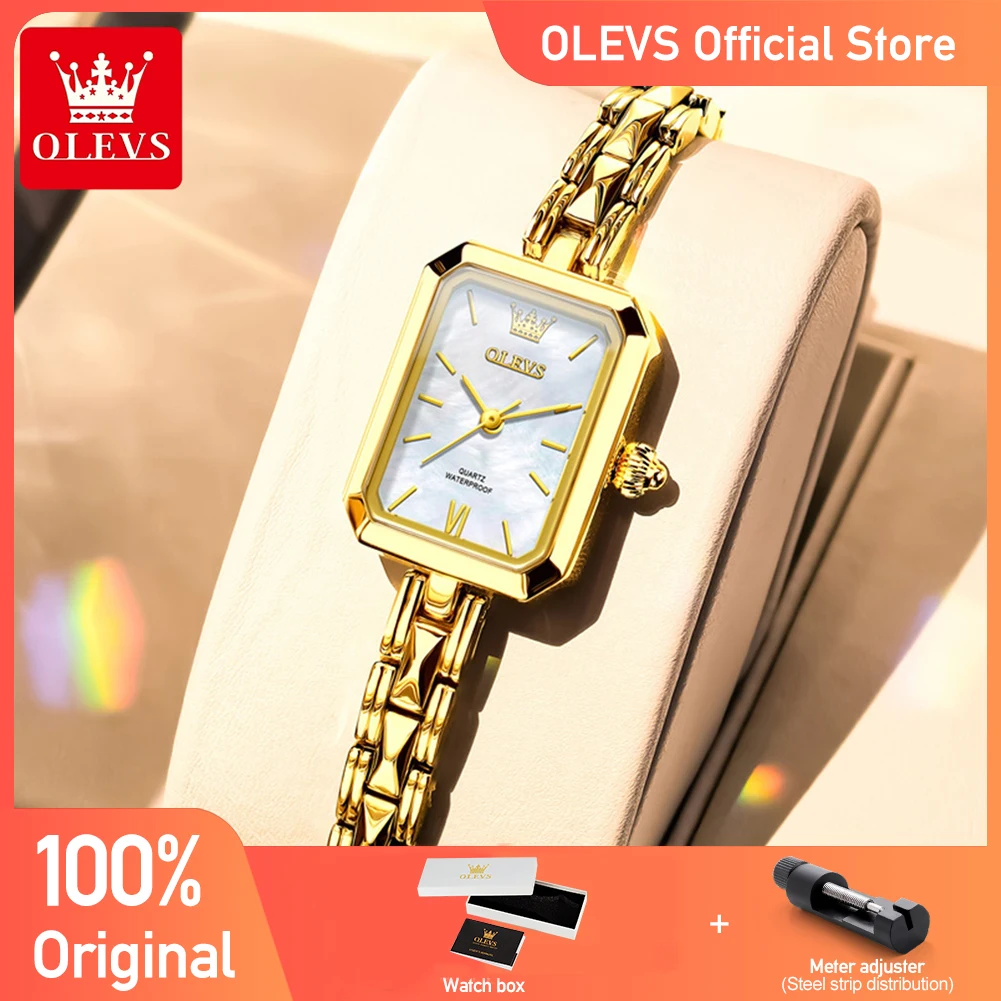 

OLEVS 3691 Женские часы Элегантные модные квадратные кварцевые часы Водонепроницаемые светящиеся женские часы из нержавеющей стали Новый Reloj
