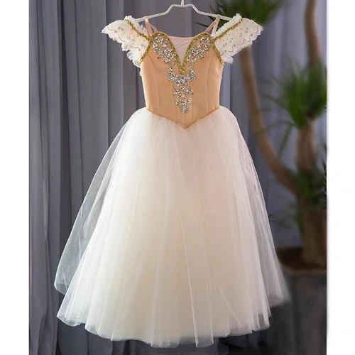 Vestido tutú de Ballet Profesional para adultos, mujeres y niñas, vestido largo de bailarina, traje de baile de cisne, falda de Ballet, ropa