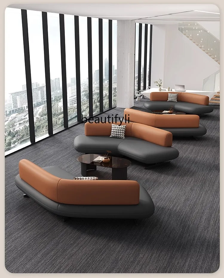 Negotiation Sofa Hotel Lobby Lobby Business Reception Meeting Bank Rest Area Leather Art Sofa