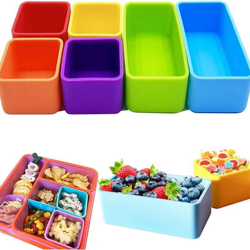 Silicone Lunch Box Dividers Bento Lunch Box Dividers Lunch Dividers Dish Cups Salad Dressing For Kids Lunch Accessories