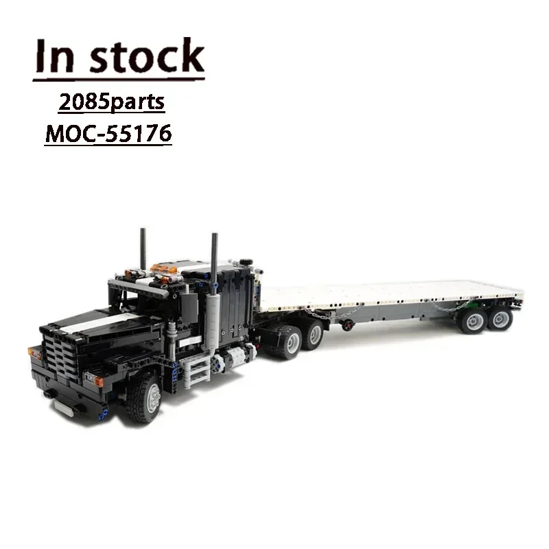 MOC-55176 Truck with Trailer Assembly Stitching Building Block Model 2085 Building Block Parts Children's Birthday Toy Gift