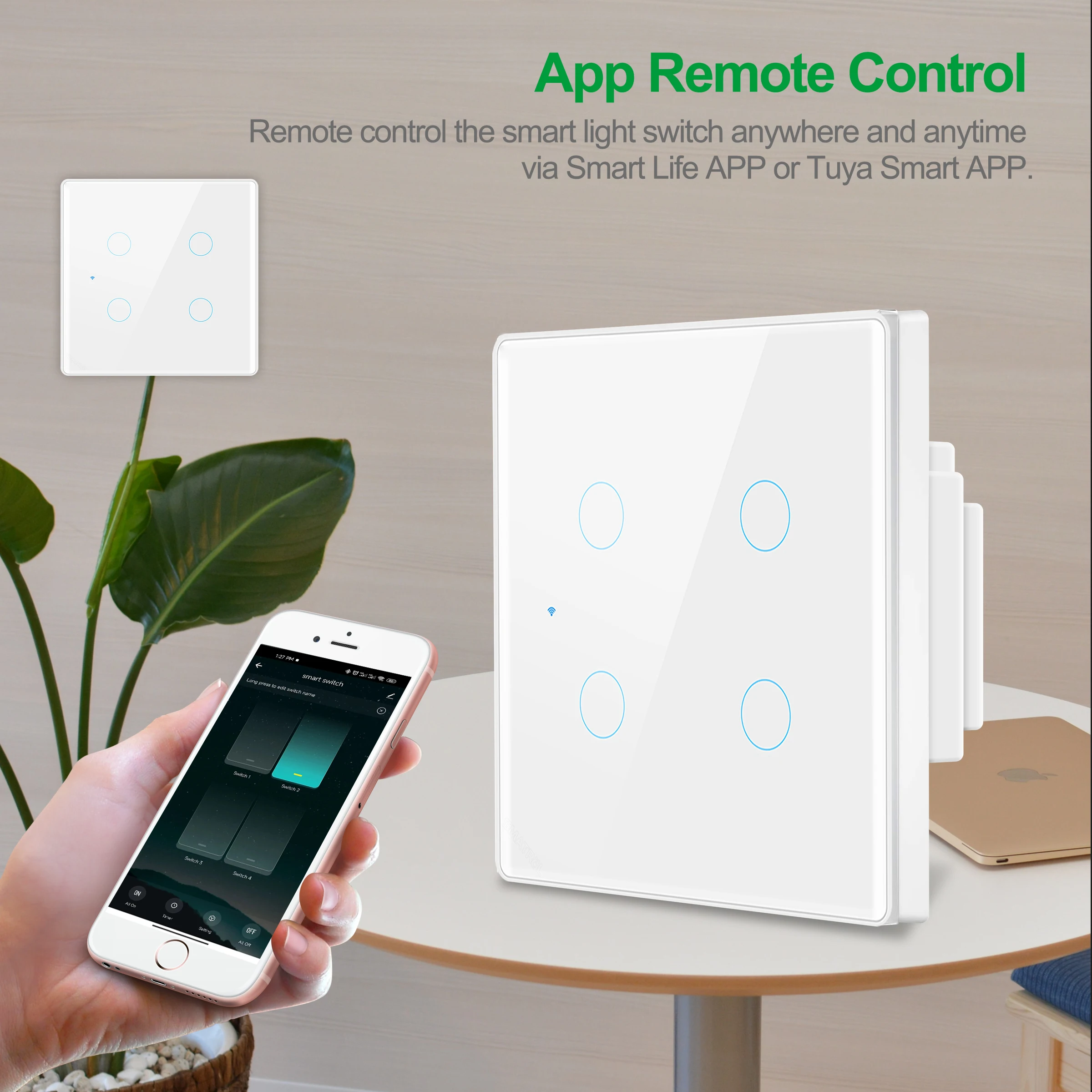 Tuya Smart Switch Brazil 4/6 Gang WiFi Touch Switches 100-250V Neutral Wire Required Works with Alexa Google Home Smart Life APP