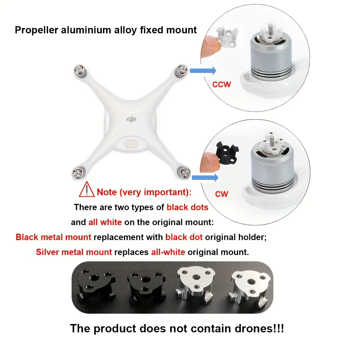 DJI Phantom 4 Pro CNC propeller hub, quick-release propeller base, metal mounting bracket protective accessory
