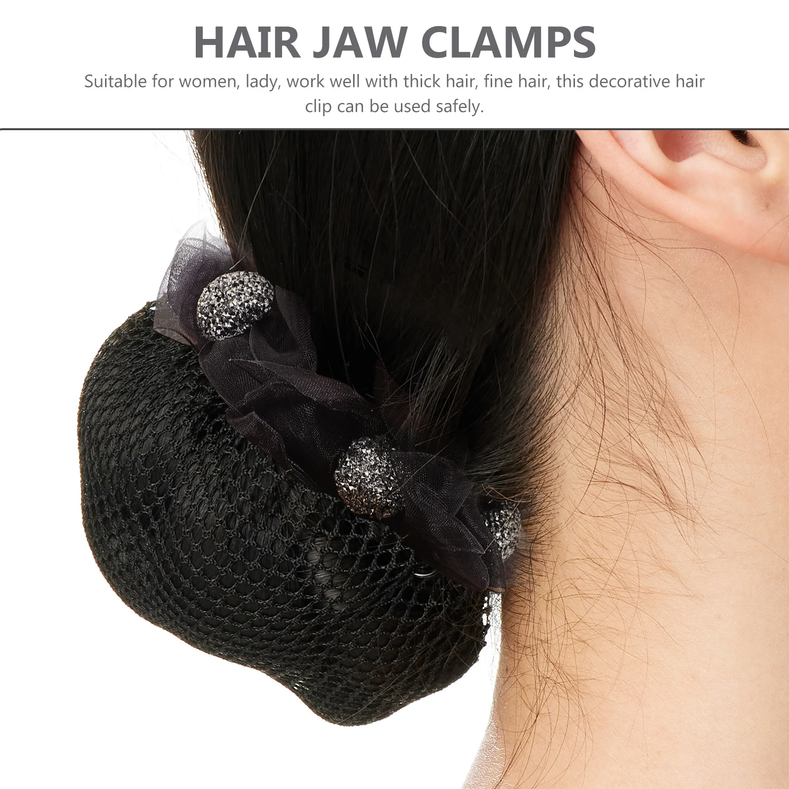 

Net Mesh Claw Clip Bow Decor Large Clips For Thick Fine Hair Women Hair Accessories Prom Wedding Party Use