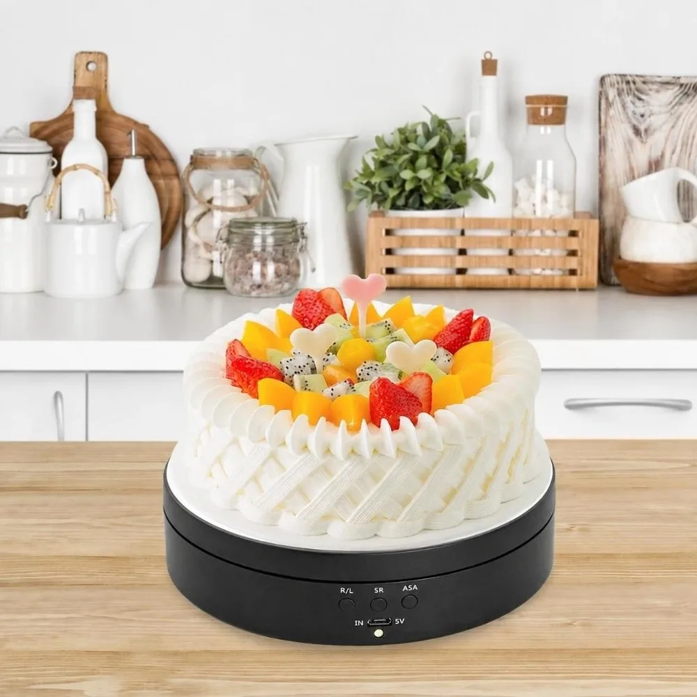 5.43x1.38in Rotating Display Stand Mirror Surface USB Powered Display Turntable Electric Motorized 360 Degree Rotation