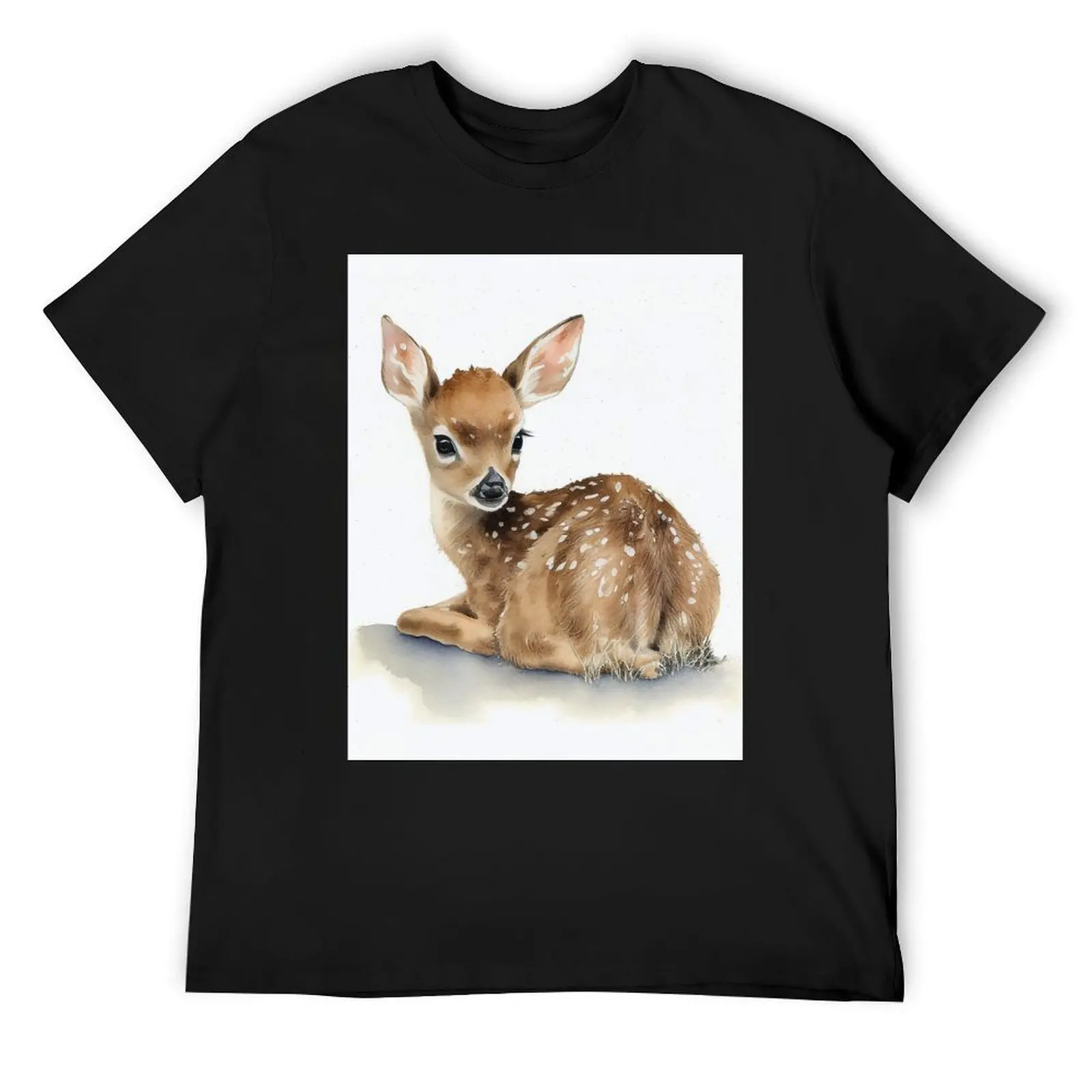 Deer Forest animal Watercolor Painting T-Shirt customs design your own custom shirt funny t shirts for men